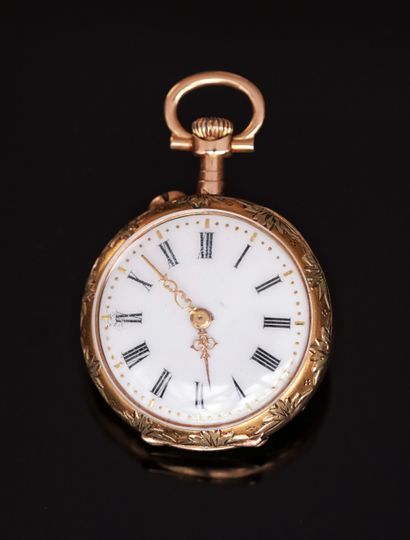 18k (750°/°°) yellow gold collar watch with...