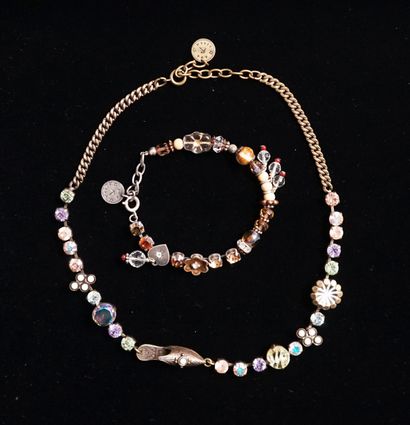 REMINISCENCE - NECKLACE AND BRACELET in patinated...