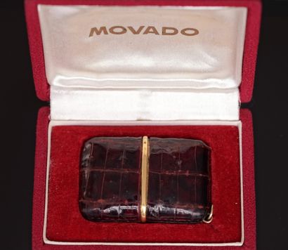 MOVADO - Gilt metal POCKET WATCH in a sliding...