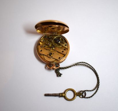18K (750/°°) gold GOUSSET WATCH with white...