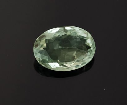 PRASIOLITE (green amethyst) faceted oval...