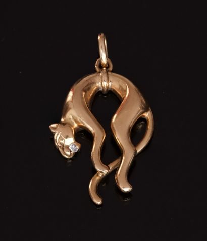 18k (750°/°°) yellow gold pendant representing...