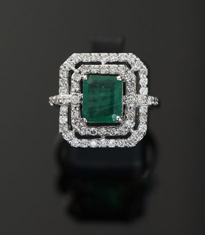 RING in 18k white gold (750/°°) set with...