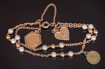 BRACELET in 18k yellow gold (750/°°) with...