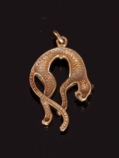 18k (750°/°°) yellow gold pendant representing...