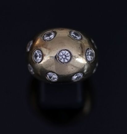 BALL RING in silver gilt (vermeil) 800/°°...