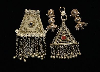 ETHICAL JEWELRY SET in silver plated metal...