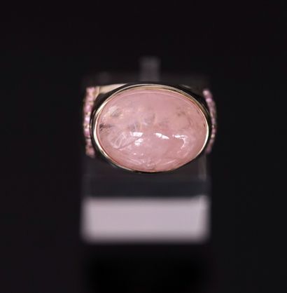 RING in silver gilt (vermeil) 925/°° centered...