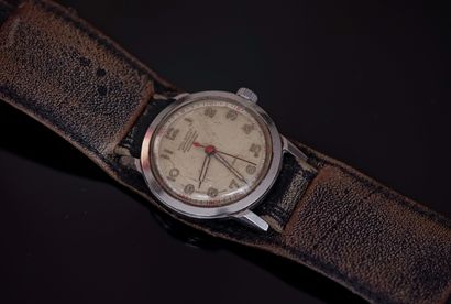 VINTAGE WALL WATCH, steel dial, cream background,...