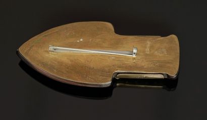 FABRICE, PARIS - An ebony and brass arrow-shaped...