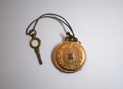 18K (750/°°) gold GOUSSET WATCH with white...