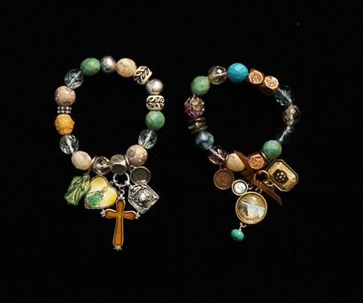 REMINISCENCE - 2 BRACELETS of various pearls...