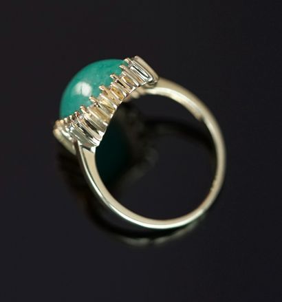 GOLDEN SILVER RING 925/°° centered on a rectangular...
