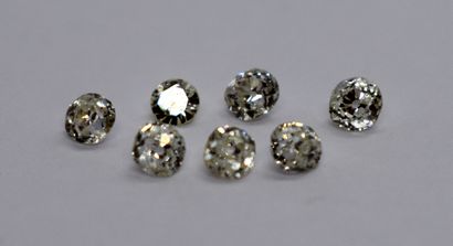 LOT of 7 old cut diamonds, from 0.12 to 0.21ct,...