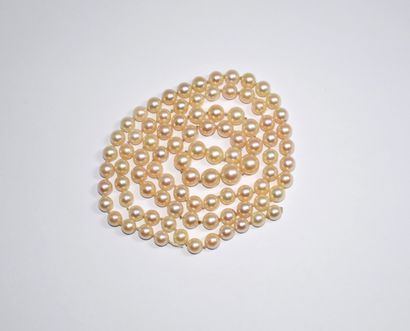 AKOYA beads wire in fall, L: 80cm, diameter...