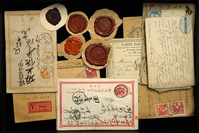 LOT of various stamped items and wax sea...