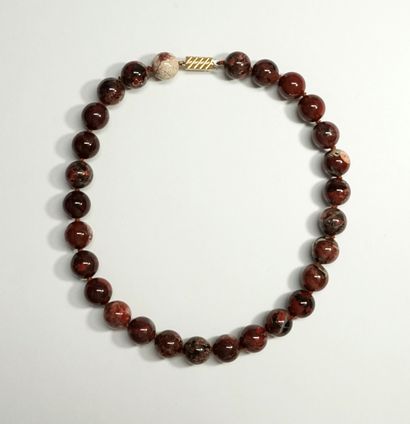 NECKLACE of decorative stone balls (jasper?)...