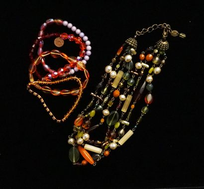 POGGI et REMINISCENCE - Necklace with 3 rows...
