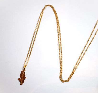 18K (750/°°) yellow gold chain, L: 68cm,...