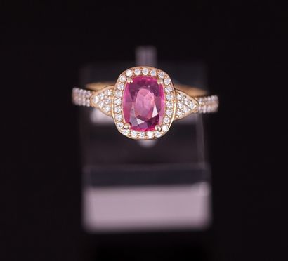 Silver ring gilt 925 / ° ° centered a rectangular...