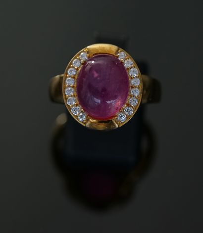 Gilded silver ring (vermeil) 925/°° centered...