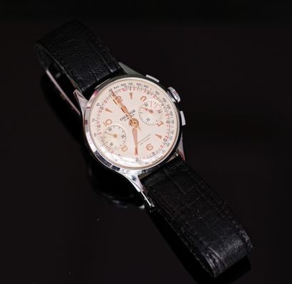 ORATOR - Vintage steel chronograph watch,...
