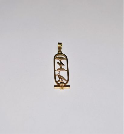 Egyptian cartouche pendant in 18K yellow...
