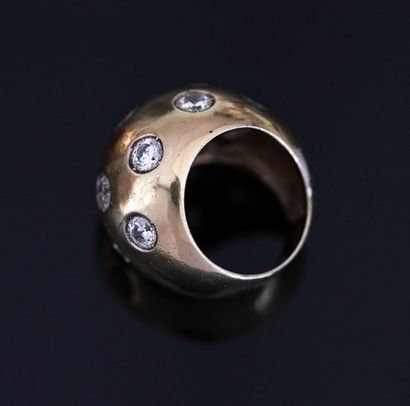 BALL RING in silver gilt (vermeil) 800/°°...