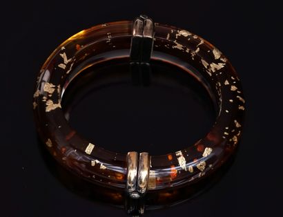 BRACELET opening vintage plexi bicolor orange...