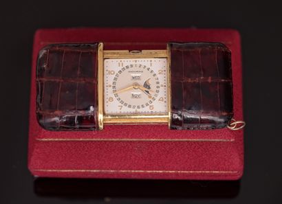 MOVADO - Gilt metal POCKET WATCH in a sliding...