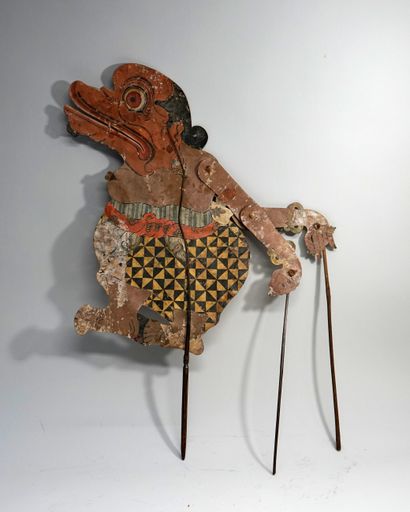 Old puppet presenting comic servant of the...