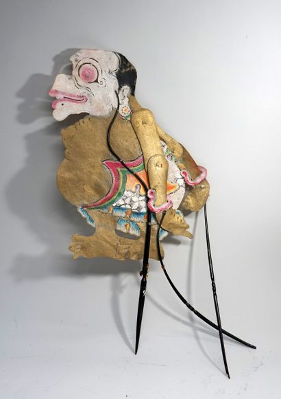 Old puppet presenting Petruk, comic servant...