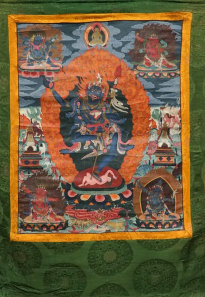 Tangka representing MahaKala. 20th century....