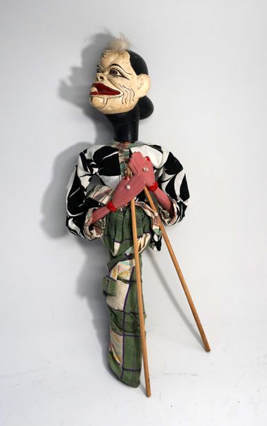Wayang Golek comic servant puppet, head and...