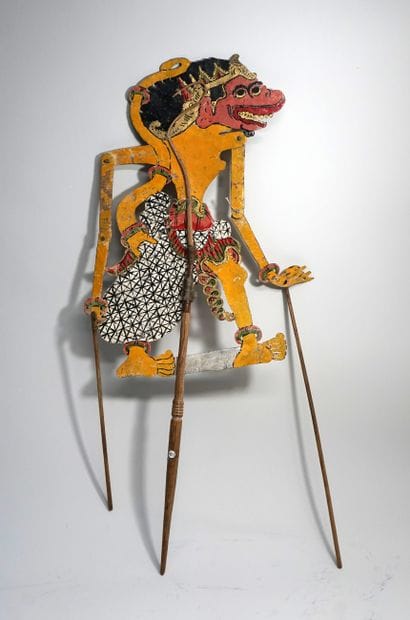 Ancient puppet presenting a monkey from the...