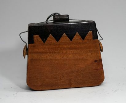Tobacco box made of two-colored wood, the...