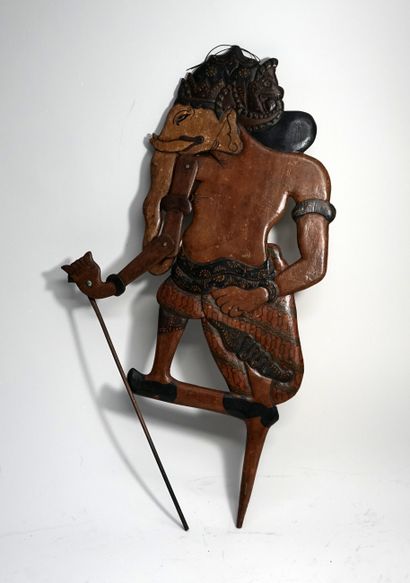 Puppet Ganesh Wayang Kulit. Patinated and...