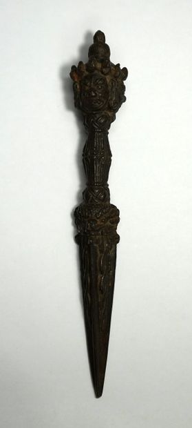Phurbu in bronze or patinated brass with...
