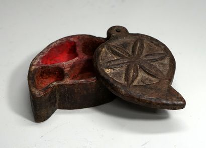 Antique Tika blush box, in the shape of a...
