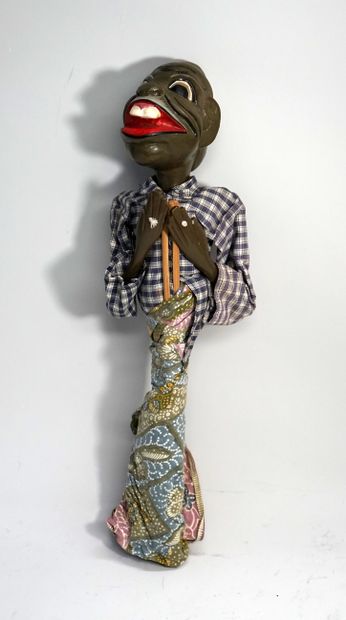 Wayang Golek comic servant puppet, head,...