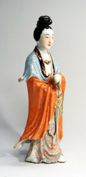 Gwanyn in polychrome porcelain. China, 20th...