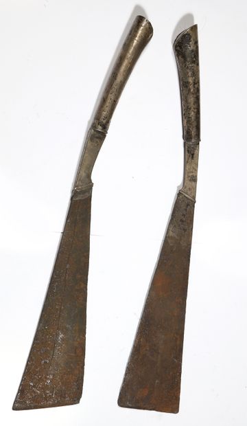 Paire de couteaux ou machettes à la lame...