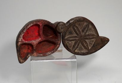Antique Tika blush box, in the shape of a...