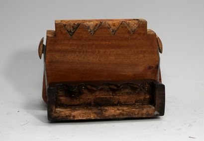 Tobacco box made of two-colored wood, the...