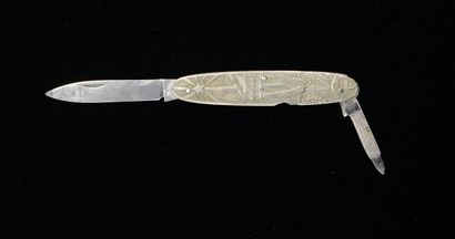 FRANC-MAÇONNERIE - CANIF pliant en métal,...