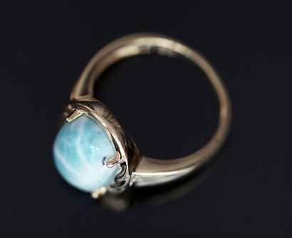 RING in silver gilt (vermeil) 925/°° centered...
