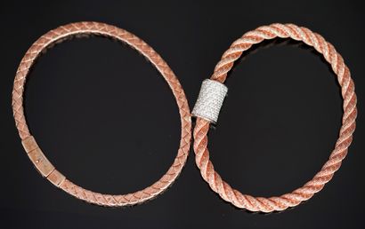 DALIA - SET of 2 bracelets rose gold color,...