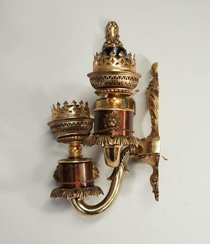 Pair of Empire style sconces in gilt bronze...