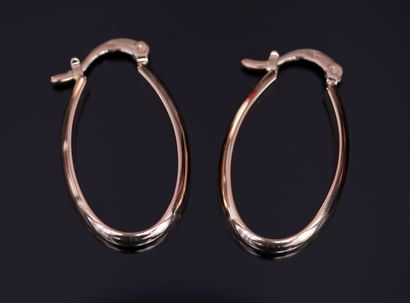 Pair of gold-plated CREOLES. H: 3cm