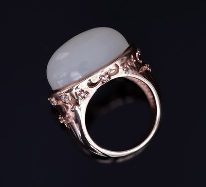 BAGUE en argent doré 925°/°° (vermeil) centrée...